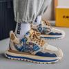 Весенне-осенняя мужская обувь, трендовая модная обувь с принтом и вышивкой, спортивная повседневная обувь, удобная толстая подошва