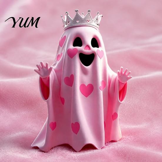 Small Autumn Pumpkin Crafts Spooky Halloween Figurine, Resin Scary Ghost Tabletop Decoration Table Centerpieces for Tiered Tray, Shelf, Mantel,