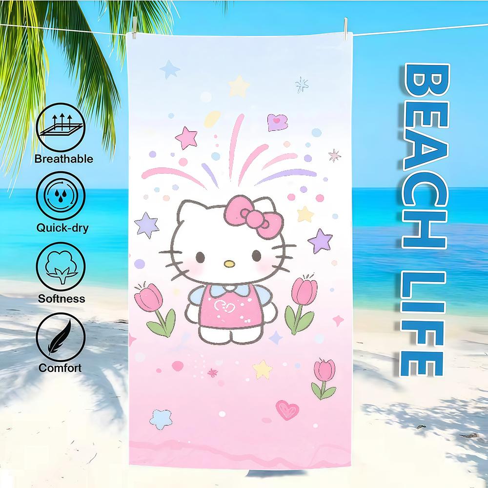 Towel Textile Bathrobe Tulip Beach Quick-Drying Lightweight SRO Portable H-HelloS-ES Camping Swim K-KittyS-ES Pool Travel