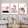 Flower Perfume Lipstick Book Fashion Makeup Nordic Posters And Prints Art Canvas Painting Wall Pictures For Living Room Decor