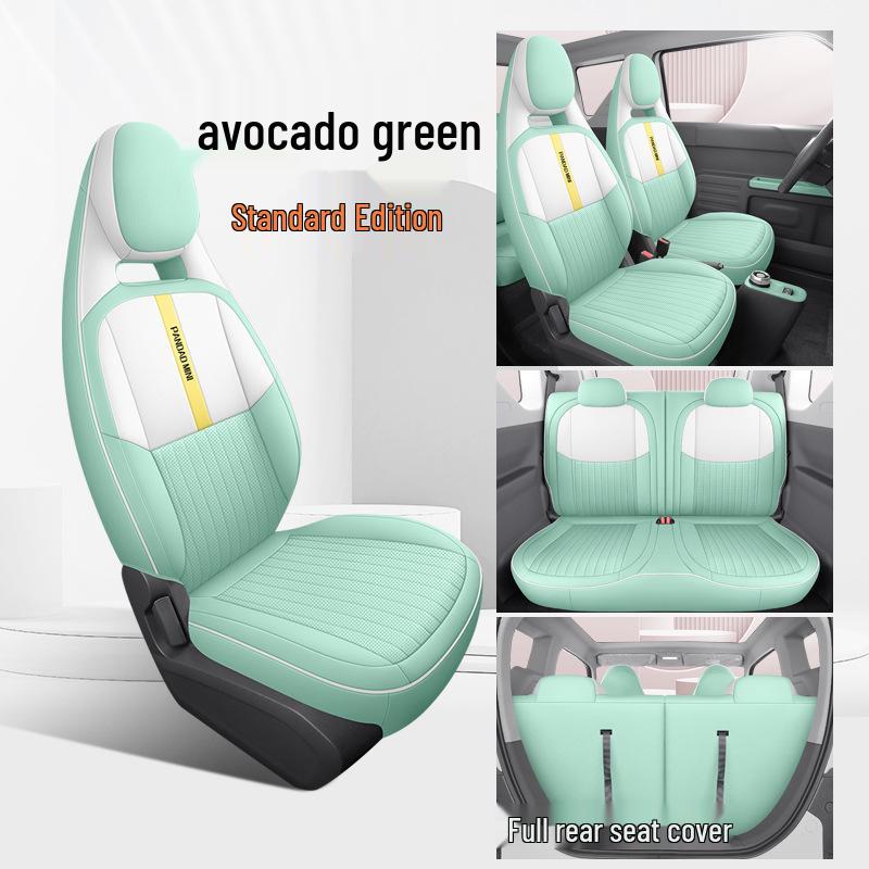 Geely Panda MINI Полностью кожаная всесезонная подушка на автомобильное сиденье и мультяшный электрический чехол на сиденье