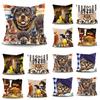 Bedroom Living Room Cartoon Animal Print Cushion Cover Cat Dog Cushion Cover Car Sofa Home Decor Pillowcase