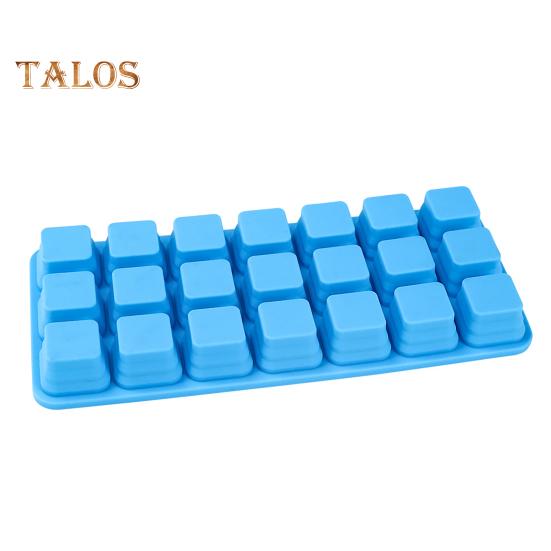Silicone Ice Cube Tray with Lid 21 Large Cubes Easy Release Foldable Ice Mold Flexible Freezer Mold for Stacking Storage