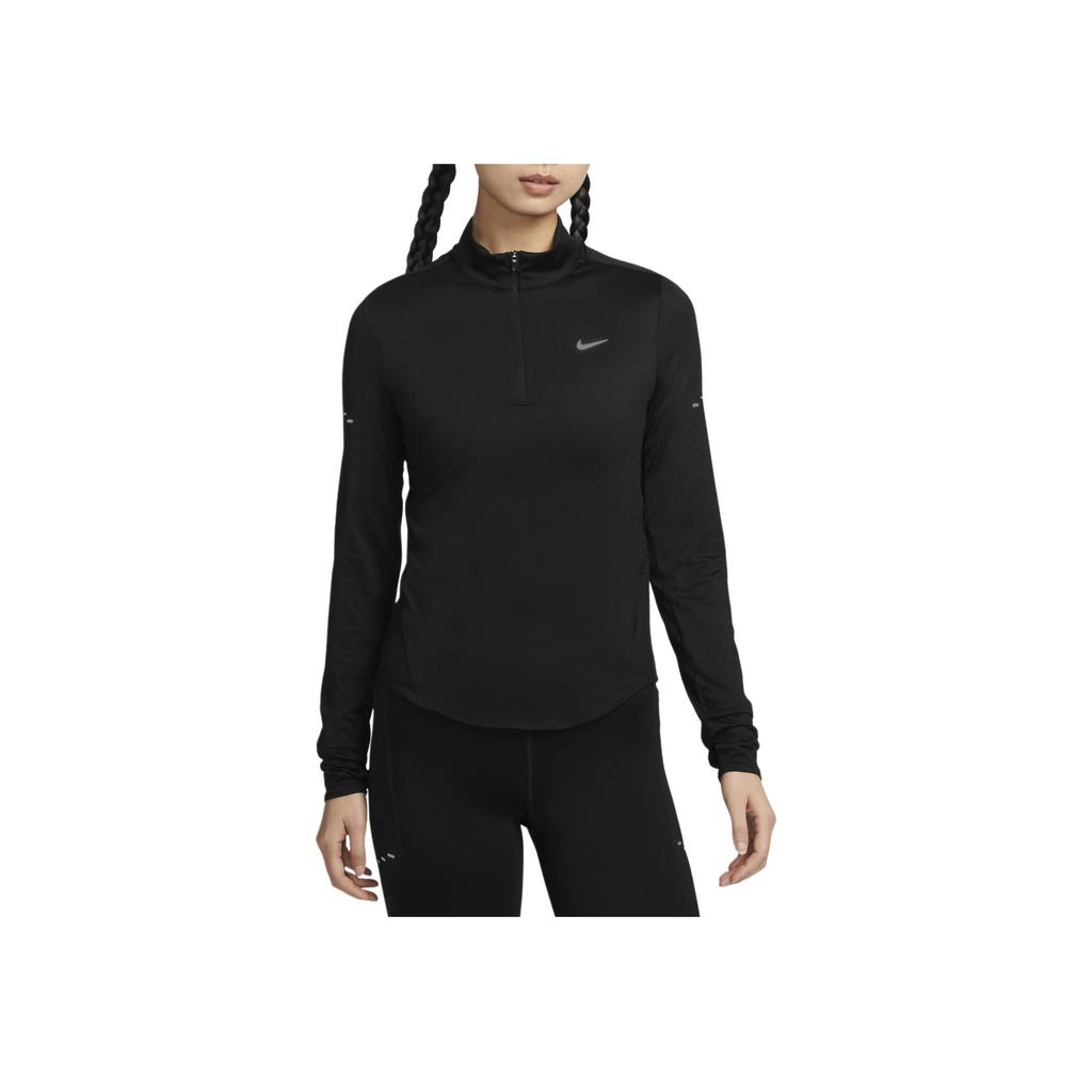 Nike Женская футболка с длинным рукавом Dri-Fit Swift Series, быстросохнущая, мягкая, однотонная, черная HQ0500010