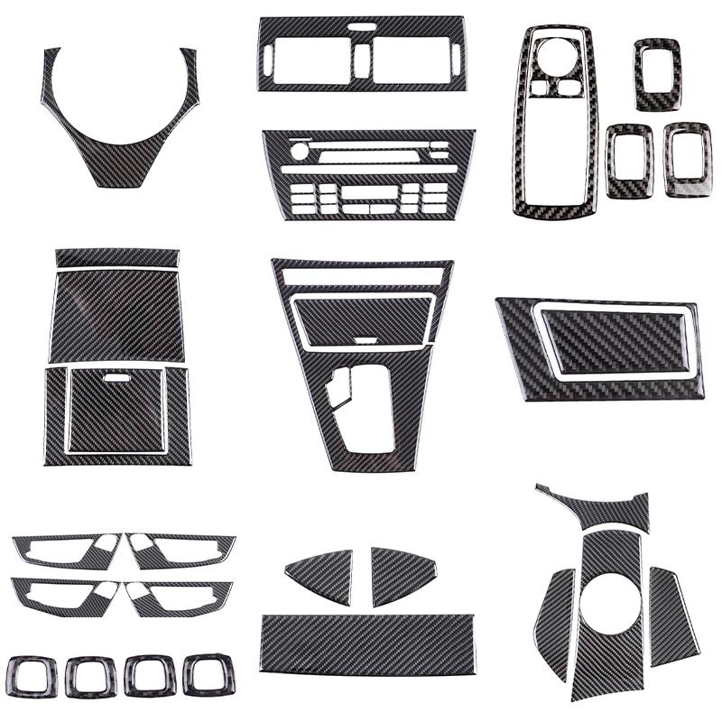 Для BMW X3 E83 2006-10 мягкая внутренняя отделка из углеродного волокна, центральная консоль, CD-панель, крышка переключения передач, наклейка, украшение автомобиля