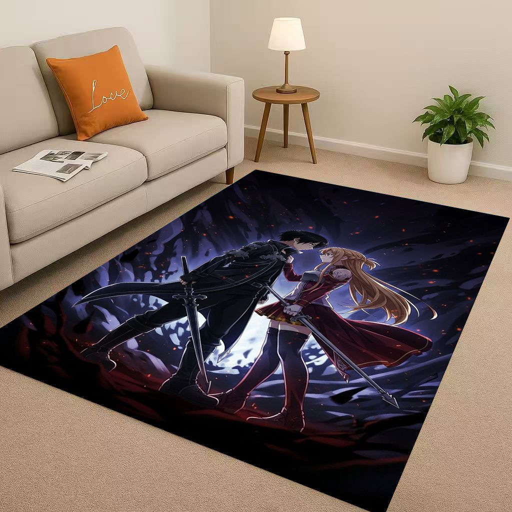 3D Sword Art Online SAO Мультяшный Кирито Юки Асуна Нескользящий Коврик для Гостиной Мягкий Ковер для Спальни, Дивана, Декор Дома Придверный Коврик
