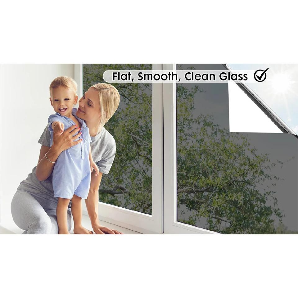 Anti Look Window Privacy Film One Way Glass Vinyl Stickers Sun Blockers Tinted Foil Non-Adhesive Anti Heat Window Mirror Film
