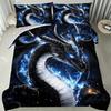 Latacaca 2/3 шт. Комплект пододеяльника «Космический черный дракон», Постельное белье, устойчивое к смятию и выцветанию, машинная стирка с наволочками