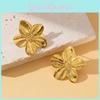 Elegant Gold Vintage Alloy Floral Design Earrings For Women With Shapes Geometric