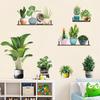 Наклейка на стену с зеленым растением в горшке, черепаха, спина, бамбуковый лист, декор для ресторана, гостиной, балкона, стеклянной двери, ванной комнаты, виниловая наклейка