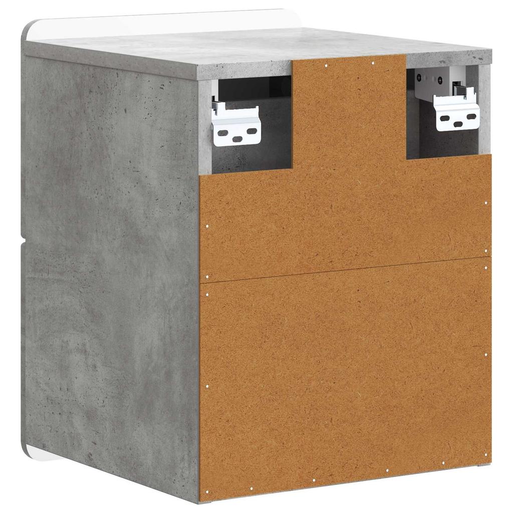 Wall Mounted Nightstand 2 pcs Concrete Grey 33 x 34.5 x 43 cm