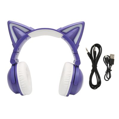Bluetooth-гарнитура с кошачьими ушками, симпатичная, высокочувствительная, встроенный микрофон, регулируемая, светодиодная, детская гарнитура