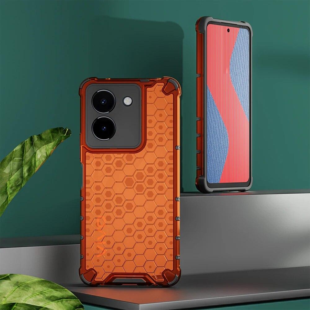 KEYSION Противоударный защитный чехол для VIVO Y27 4G Y36, мягкий силикон + прозрачная сотовая задняя крышка для телефона из поликарбоната для VIVO Y36 4G Y27