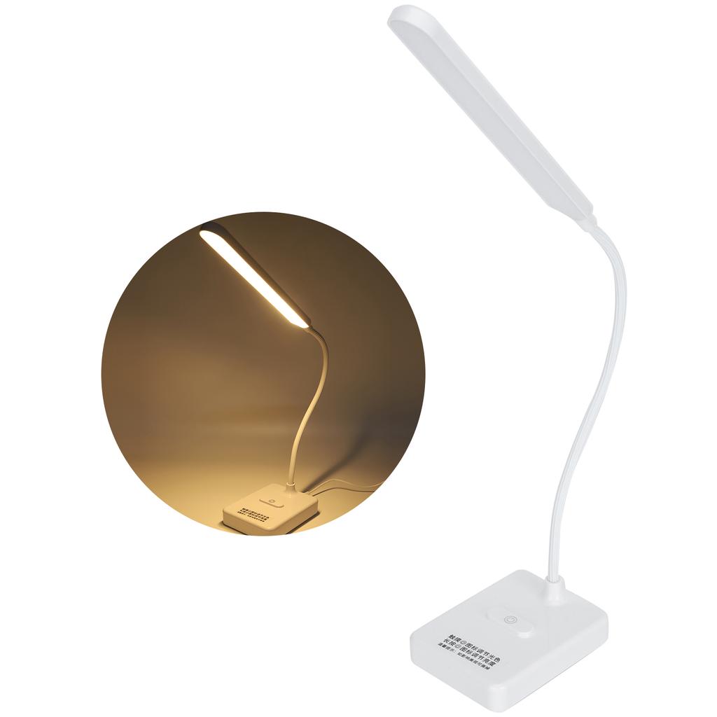 Светодиодная лампа для защиты глаз, гибкая, USB-зарядка, три шестерни, настольный светильник для офиса и дома, белый 1901