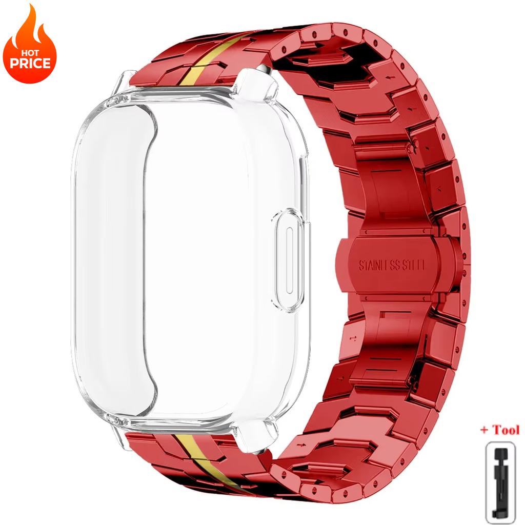 Чехол+Ремешок Для Redmi Watch 5 Active Мягкий ТПУ Чехол Для Xiaomi Redmi Watch 5 Lite Роскошный Металлический Ремешок Для Часов Браслет из Нержавеющей Стали