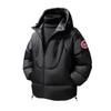 25 Cross-border European high-quality badge winter hooded double zipper trendy brand cotton jacket men