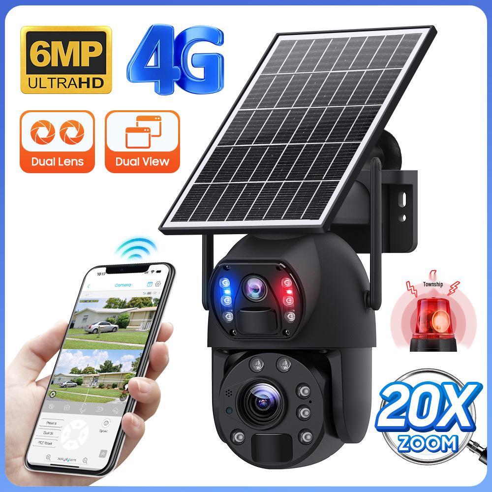 UBOX 6-мегапиксельная HD уличная солнечная камера с 20-кратным зумом и 4G-подключением