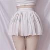 Elastic Transparent A-Line Pleated Skirts Solid Color Black Mini Skirt Sexy High Waisted White Short Skirts For' Women Plus Size