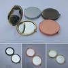 Retro Matte Round Pocket Makeup Mirror Portable Double Sided Folding Magnifier