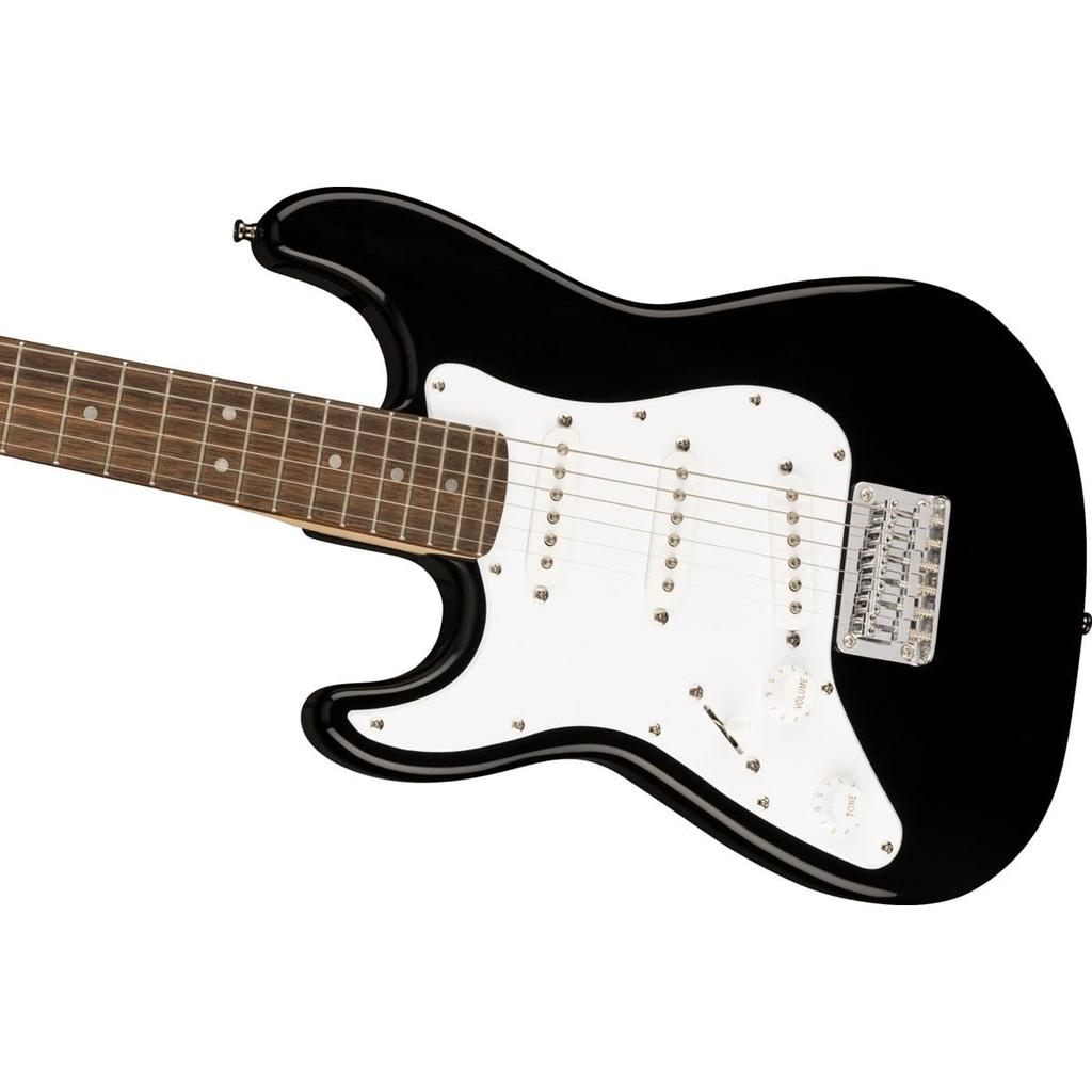 Squier Electric Guitar Mini Laurel Black 370123506 with Soft Case Stratocaster® Left-Handed, Fingerboard,