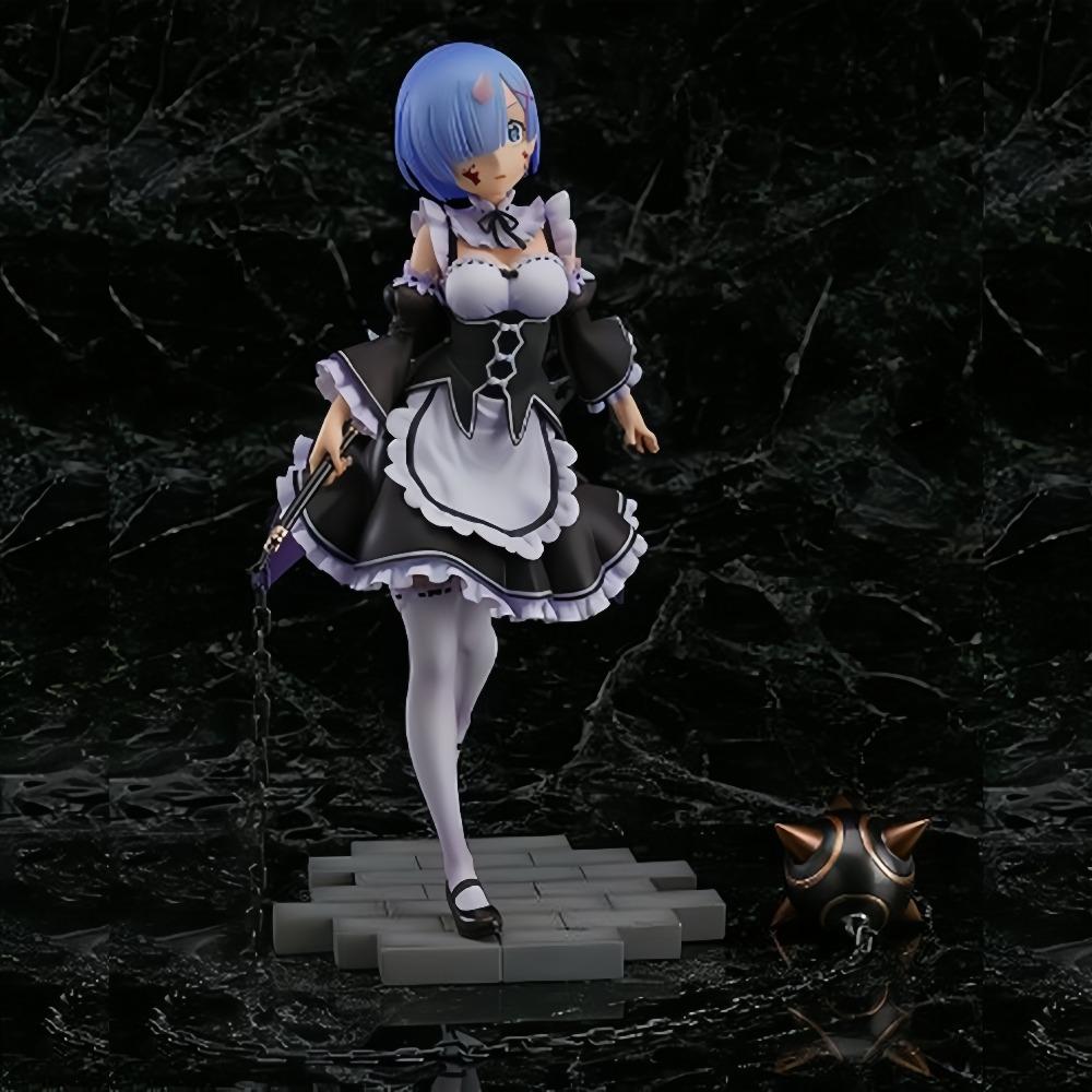 Maxcute Японские Аниме Фигурки Рем 1/7 Вер. ПВХ Фигурка Действия Сменная Голова Коллекция Подарок Модель Игрушки 22 см