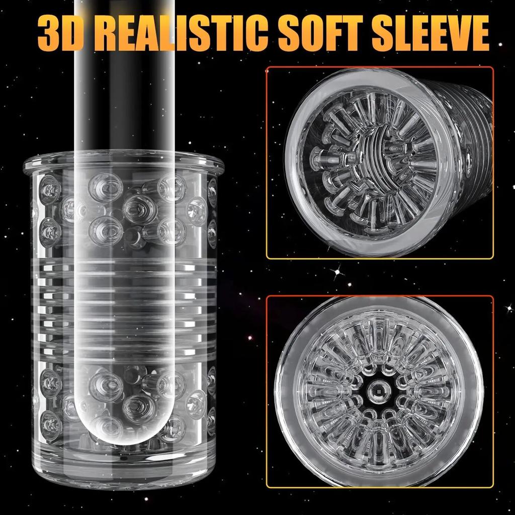 Новый 7 Thrust 360° Вращение с мощной присоской Стимуляция пениса Мастурбационная чашка Карманная киска Взрослая игрушка для мужчин с одним щелчком Оргазм 18+