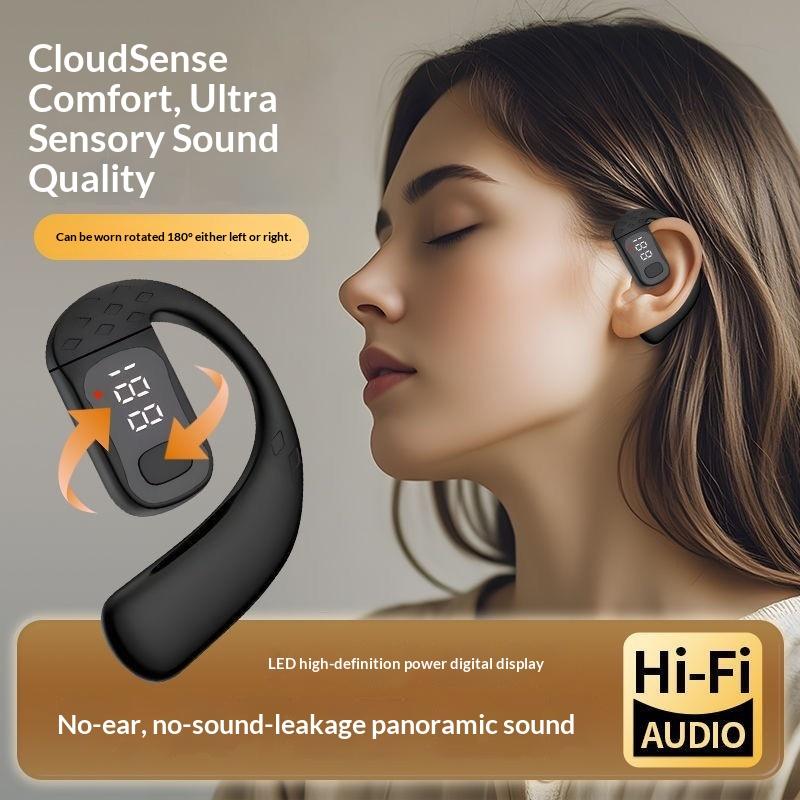 180° Вращающийся Водонепроницаемый Беспроводной Bluetooth Hifi Стерео Наушник с Костной Проводимостью Одиночный На Заушное Крепление Шумоподавление Наушник С