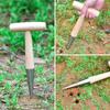 Transplanting Garden Hole Punch Tool T-Wood Handle Seed Dispenser New Hand Sow Dibbler Gardening