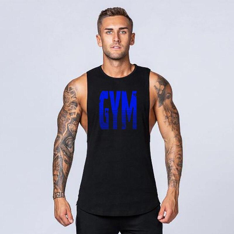 Muscleguys Летняя мужская хлопковая тонкая футболка с широкими плечами и круглым вырезом для спорта и фитнеса без рукавов