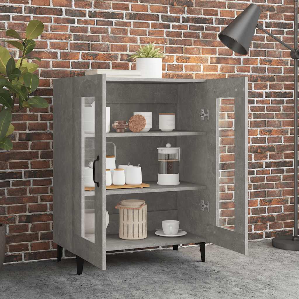 Vidaxl Szafka, Szarość Betonu, 69,5X34X90 Cm, Materiał Drewnopochodny