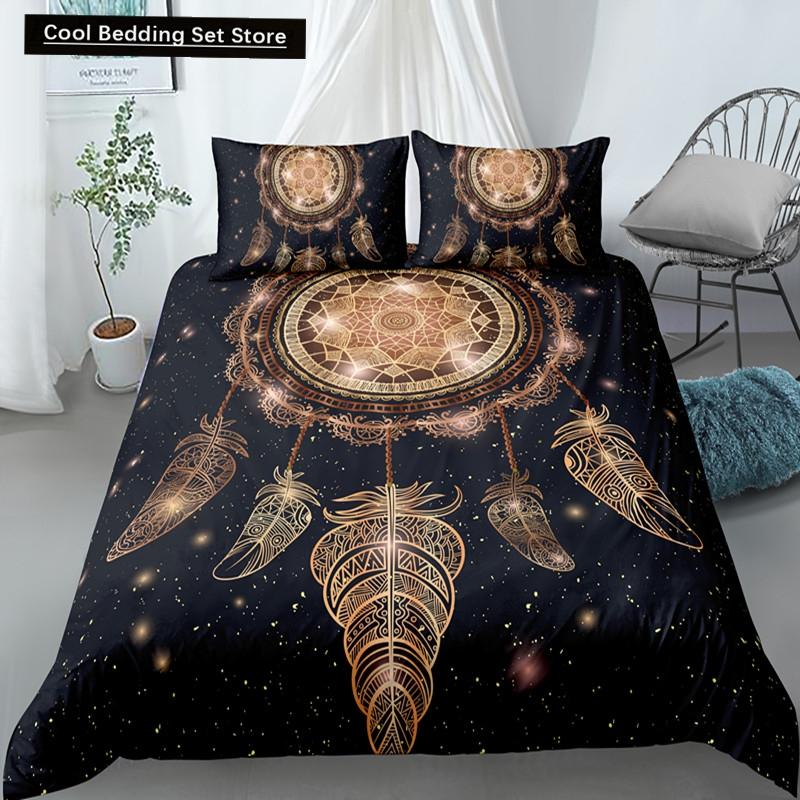 Ловец снов Лось Король Королева Пододеяльник Богемный стиль Бабочка Постельное белье для подростков Девочек Женщин Коза Белый 2/3 шт. Пододеяльник