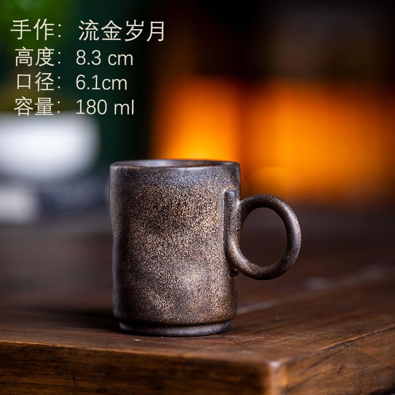 Керамическая кофейная чашка Ретро чашка для латте Японская чашка для кофе ручной заварки Пара для послеобеденного чая Офисная чашка