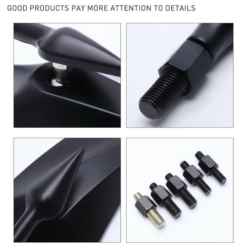 2 шт./компл. черные мотоциклетные зеркала заднего вида для Honda/Kawasaki/Suzuki/Yamaha/Aprilia/Harley