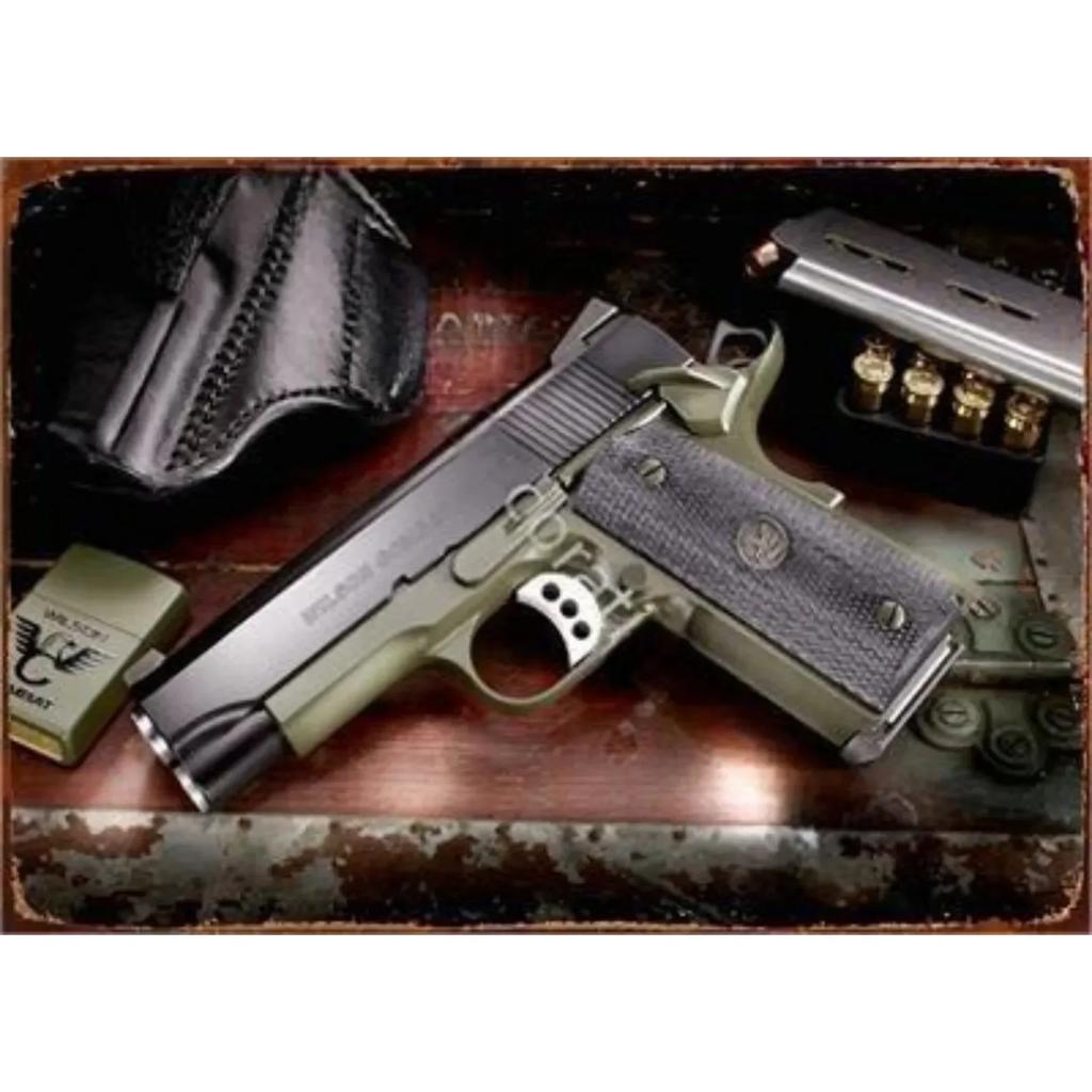 Vintage Neue Pistole HD Zinn Malerei Metall Zeichen Poster Nach Hause Wohnzimmer Bar Club Party Mann Höhle Kunst Wand Dekoration