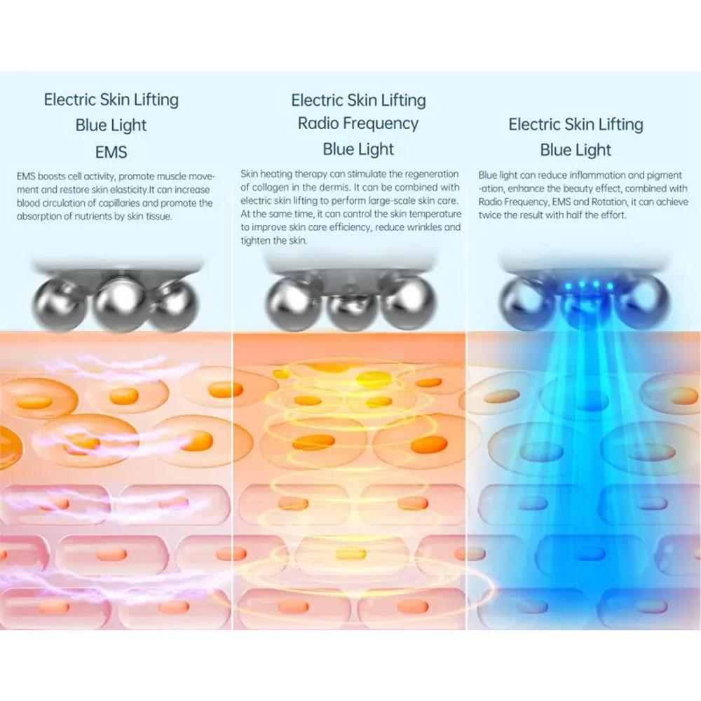 Factory T6 BIO Pen Multifunctional Beauty Machine Face Slimming Beauty Skin Care Device Blue LED EMS 360 Degree Massage RF Lift