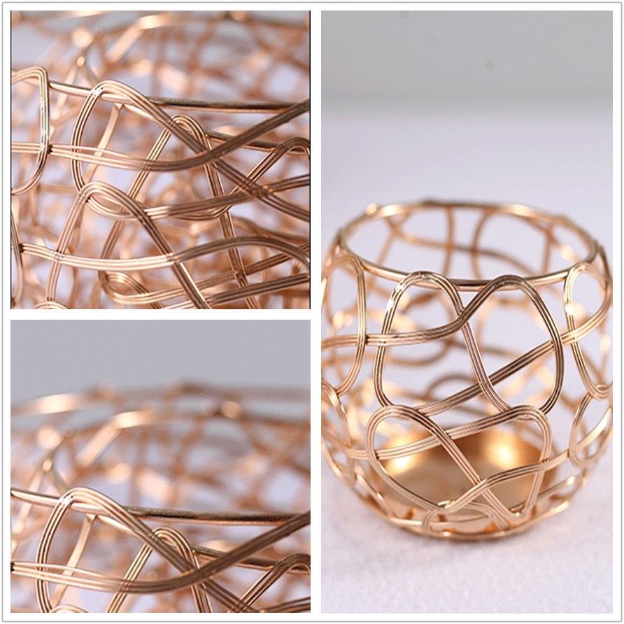 3pcs/set Nordic Style Romantic Candlestick Iron Geometric Candle Holders Home Decoration Metal Craft