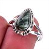Natural Seraphinite Gemstone 925 Solid Sterling Silver Jewelry Ring Size 8 O2c47