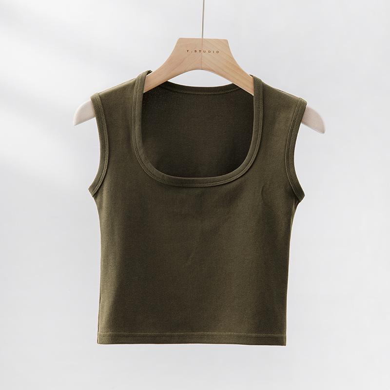 Women's Wide-Strap White Camisole: Pure Cotton, Large Size, All-Season, Beautiful Back Design, Side-Breast Coverage, Inner and Outer Wear.