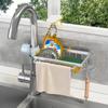 Стойка для крана из нержавеющей стали, кухонная полка для хранения, тряпка, губка, держатель для мыла, съемная полка для сушки сливных отверстий, органайзер для кухонных принадлежностей