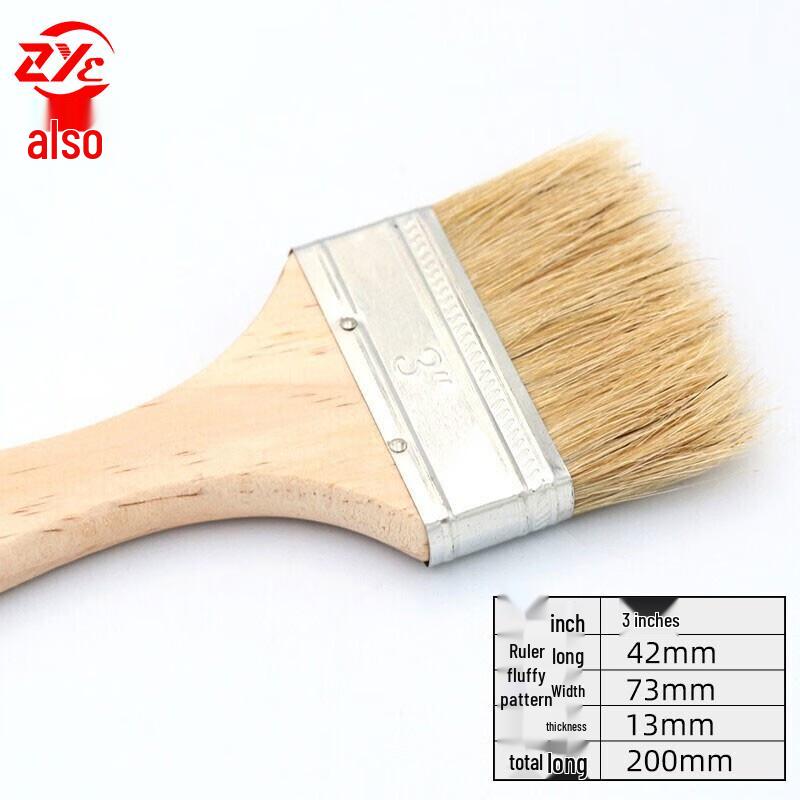 Premium 3-inch Wooden Handle Bristle Brush