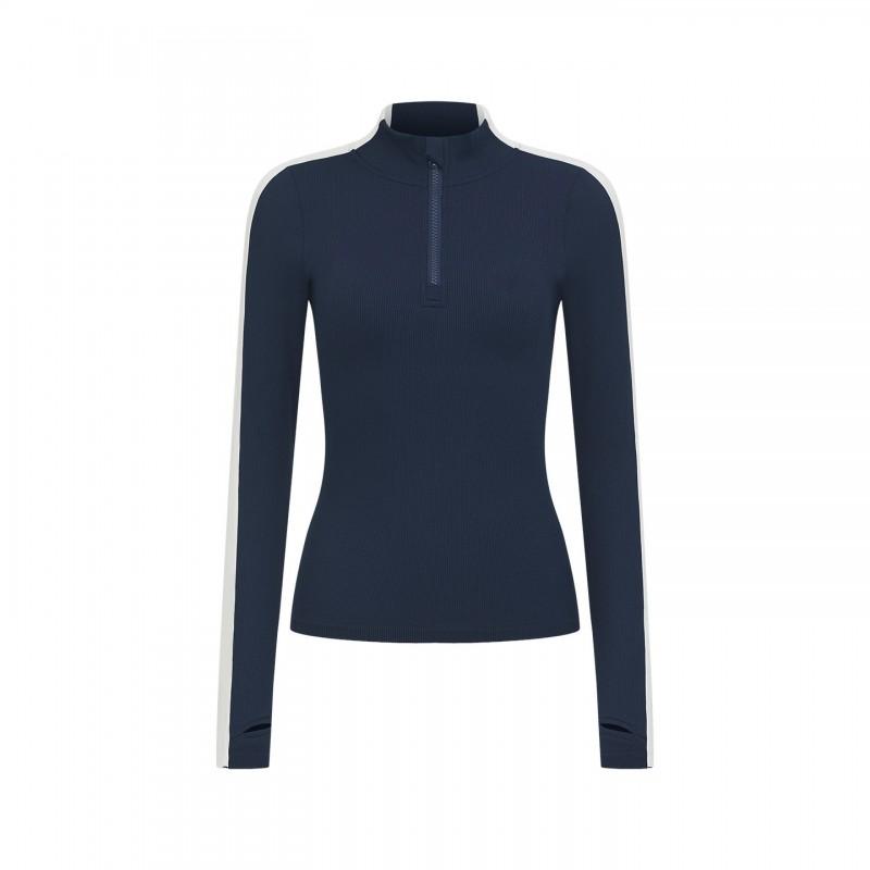 Womens Tennis Set Long Sleeve Top Pleated Skirt High Elastic Moisture Wicking Slim Fit Sportswear