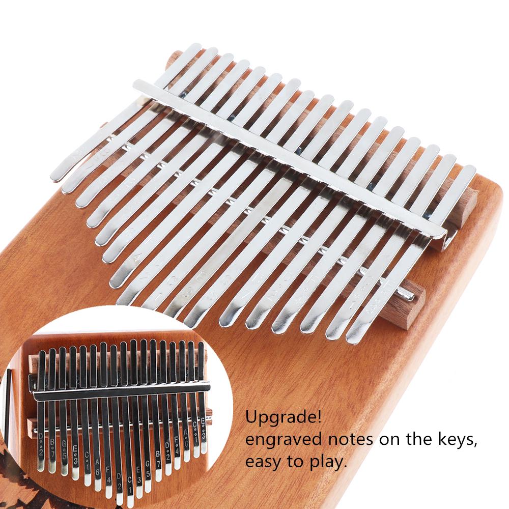 17 Key Kalimba Single Board Wood Thumb Piano Mbira Natural Mini Keyboard Instrument