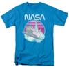 Nasa Shuttle Launch Mens T Shirt Turquoise Officially Licensed