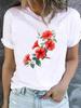 (Asian Size) O-neck Tee Clothing Butterfly Cute Lovely Top Short Sleeve T Shirt Casual Fashion Print Lady Female Women Graphic T-shirts