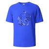 Mens Printed TShirt Blue And White Porcelain Cat Graphic 100Cotton Oneck Shortsleeved Tees For Men Women Summer Fashion Tops