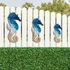 3pcs Hand Carved Seahorse Signs Pendant Wooden Ocean Animal Decoration Beach Decorations