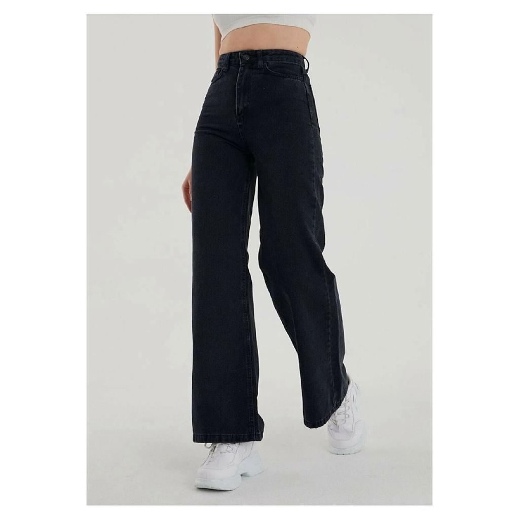 Женские синие свободные широкие джинсы-палаццо большого размера