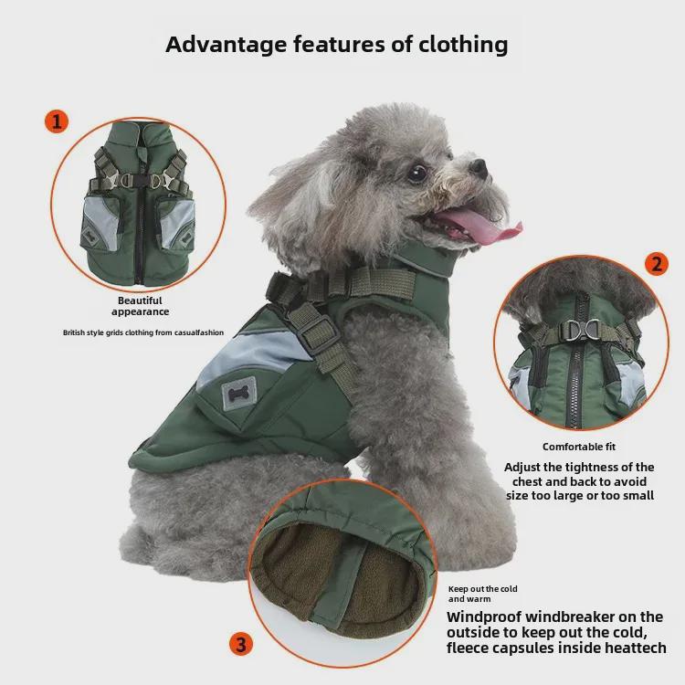 Пальто из хлопка для домашних животных: Осенняя и зимняя одежда для щенков