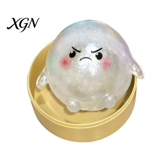 Hand Squeeze Stress Ball Cartoon Steamed Bun Toy with Steamer, Relief Dough Exercise Sensory Fidget Toy, Anti-Anxiety Steamer