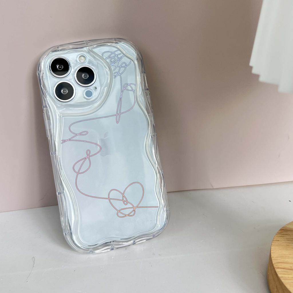 N18 Lovely Line art design Волнистый чехол для телефона для iPhone 15 14 13 Pro Max Samsung S24 S23 Ultra A54 A14 A12 Xiaomi Redmi 13C Huawei Honor Мягкая задняя крышка